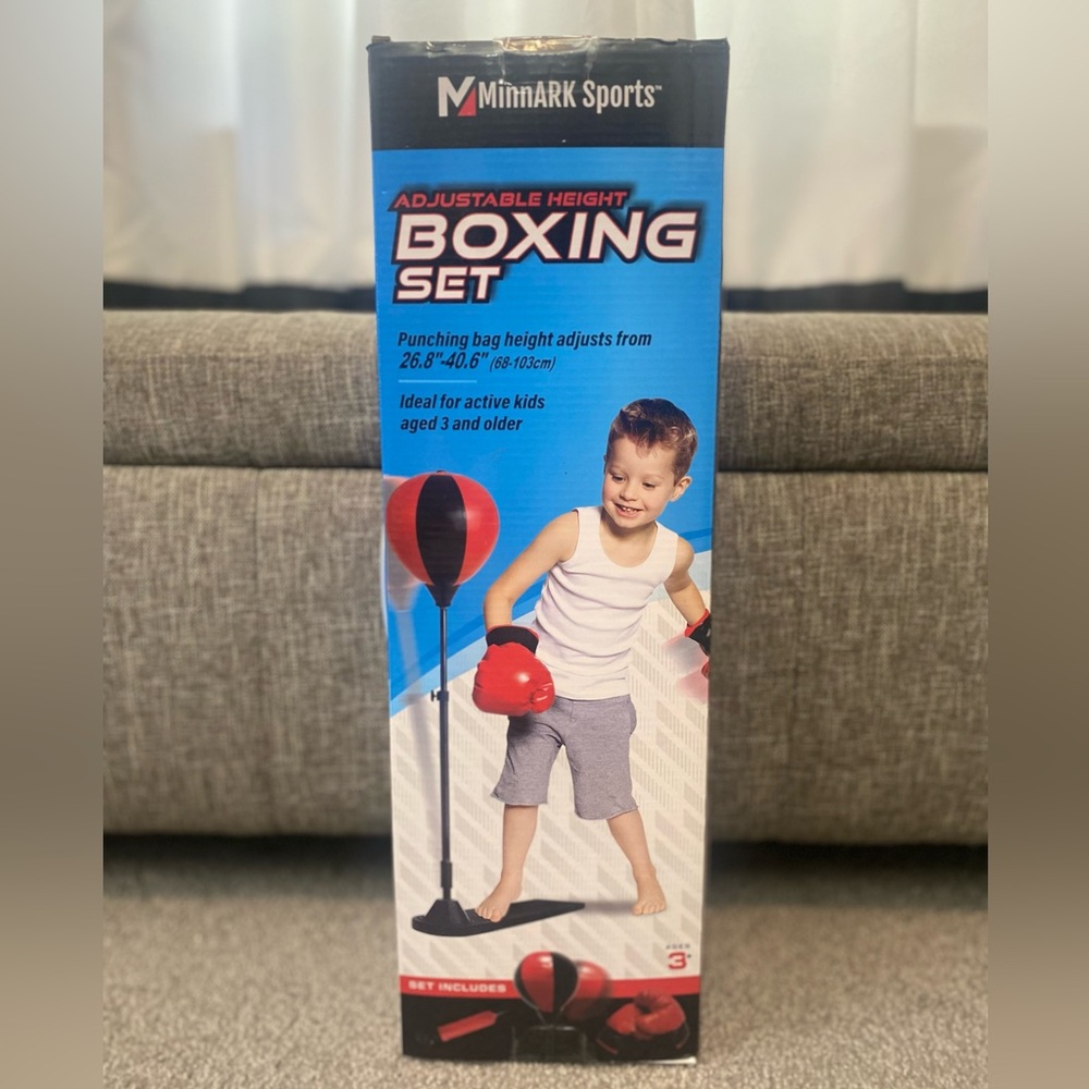 Adjustable Boxing Set with Gloves and Stand